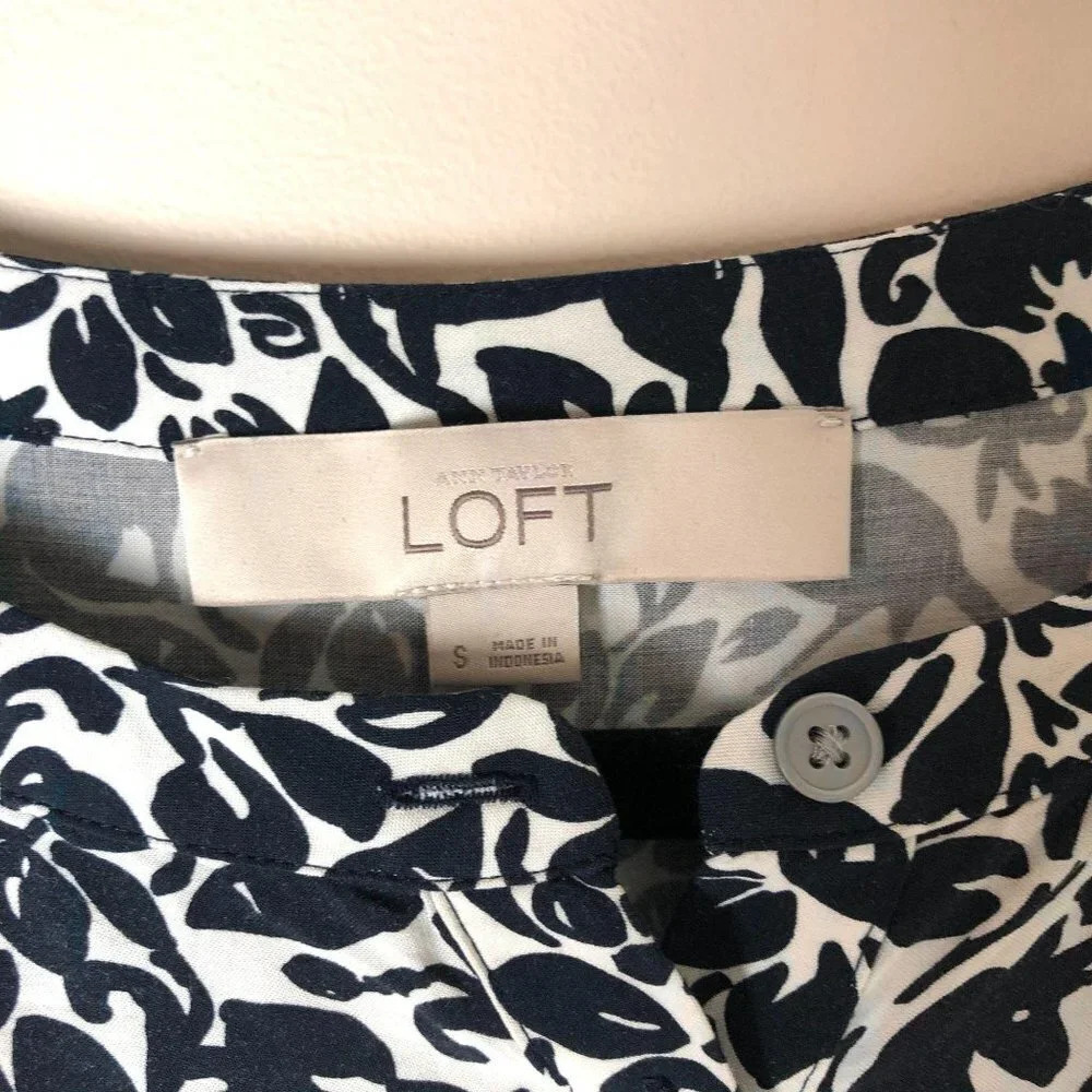 LOFT | Forest Animal Printed Half Button Blouse - Picture 2 of 6